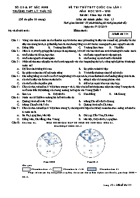 Đề thi thử THPT Quốc gia môn Địa lý lần 1 - Mã đề 114 - Năm học 2019-2020 - Trường THPT Lý Thái Tổ (Có đáp án)